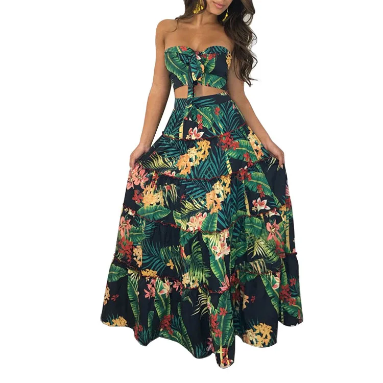 Women's Sexy Off Shoulder 2 Piece Outfits Floral Print Beach Tube Crop Top Maxi Skirt Sets
Women's Sexy Off Shoulder 2 Piece Outfits Floral Print Beach Tube Crop Top Maxi Skirt Sets