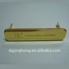 Rectangle Metal Tag with engraving logo in gold color