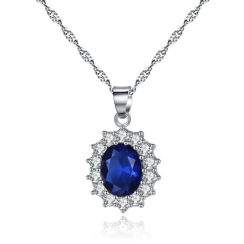 High End Fashion Princess Wedding Jewelry Gift Red Blue Round Crystal Cubic Zirconia Diamond Stone Pendant Necklaces
High End Fashion Princess Wedding Jewelry Gift Red Blue Round Crystal Cubic Zirconia Diamond Stone Pendant Necklaces