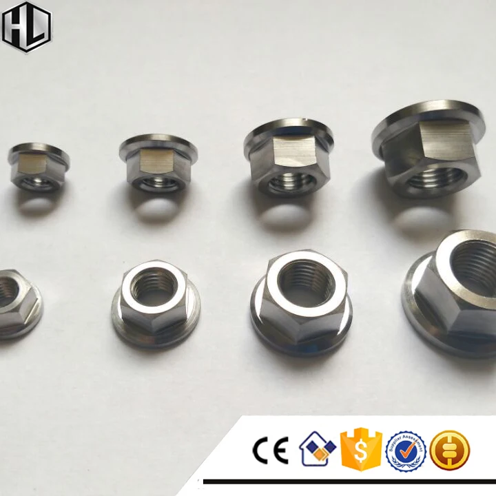 航空宇宙グレードチタン六角フランジナット用レーシングM6x1.00/m8x1.25/m10x1.25/m12x1.25-ナット問屋・仕入れ・卸・卸売り