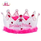 2019 New Arrivals Princess Themes Party For Pink Crown Jewelry Birthday Top Hat