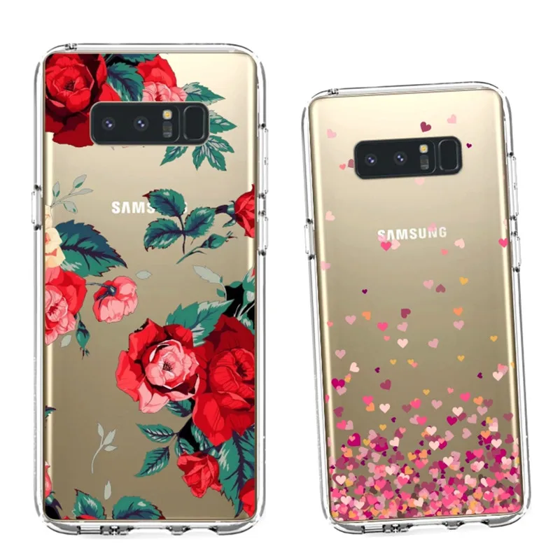 Marble Patterned For Samsung Galaxy Note 8 TPU Case Phone S8 S7 Edge Soft Flexible Slim Fit Protective Cover for Samsung Note 8 Case For Samsung Galaxy Note 8 Case White Henna Mandala Floral Lace Clear Design Printed Transparent Protective Phone Cover TPU Case for Galaxy Note 8
