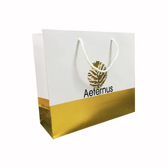 oem custom design eco-friendly silver paper made gift paper bag