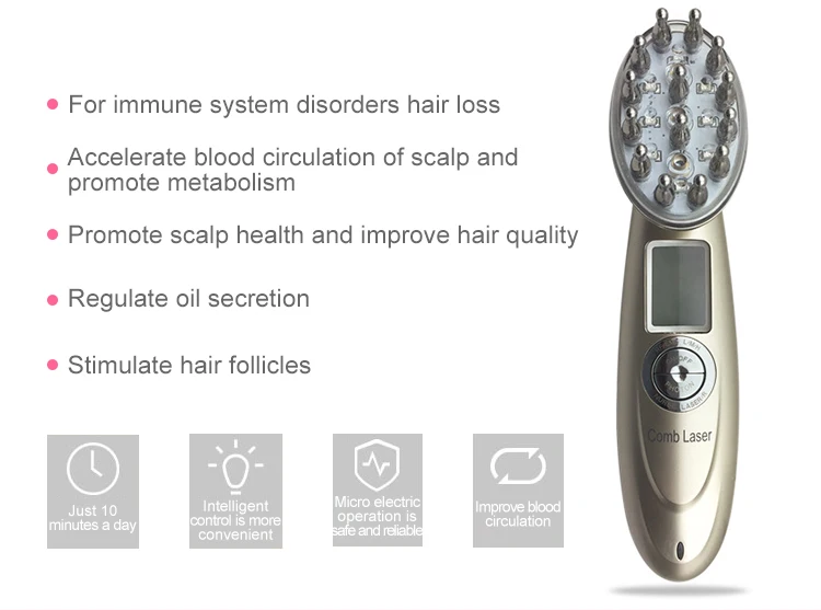 Portable electric massage power grow laser hair growth comb