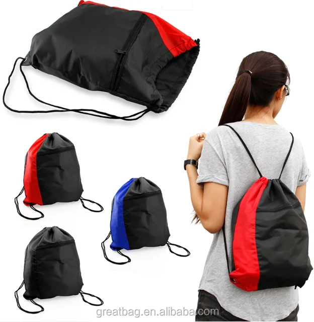 colorblock drawstring backpack cinch sack school sport pack
