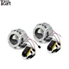 Double angel lens kit bi-xenon projector lens CCFL Angle Eye hid xenon lens kit H7 H4 HID bulb Slim Ballast