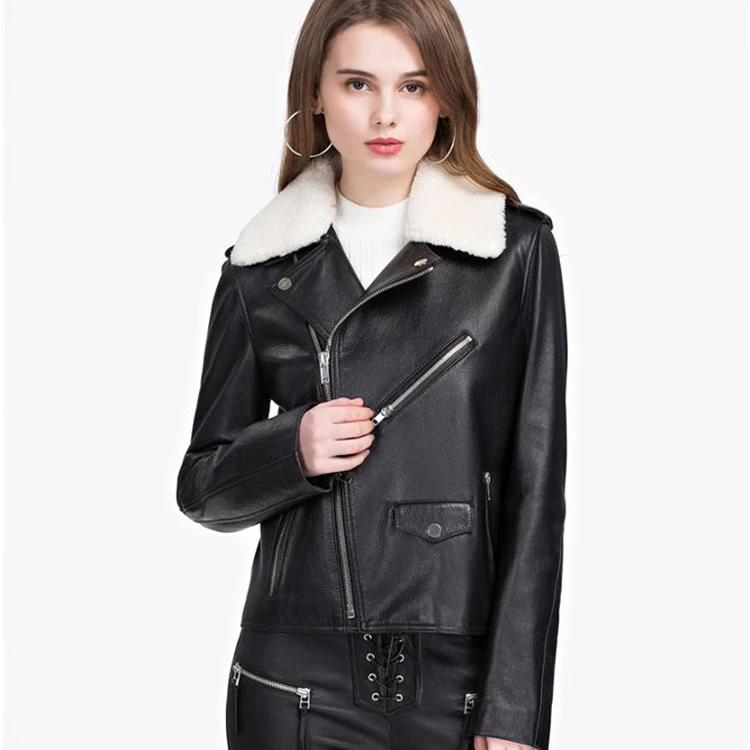 Autumn Gothic black Moto Jacket Women Zipper Long Sleeve Goth Female real Leather Jacket ladies
Autumn Gothic black Moto Jacket Women Zipper Long Sleeve Goth Female real Leather Jacket ladies