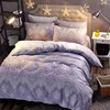 100% Fabric Cotton Flannel Plain Dyed Purple Jacquard Tiffany Bedding Set Bed Sheet Duvet Cover
