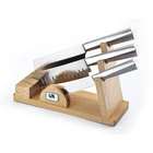 Kitchen knife holder 3Pc knife block All beech wood