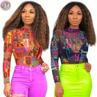 9060124 queenmoen wholesale women 2019 letter print tight long sleeve mesh blouse