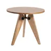 Modern Jean Prouve designer Gueridon coffee table ash round wooden tea table