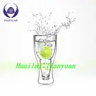 350cc fancy borosilicate beer bottle shaped double wall clear glass beer cup