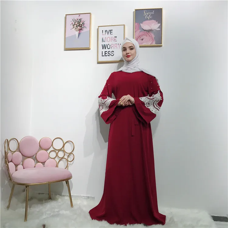 Factory new arrival fashion abaya dubai turkey muslim women maxi dress with lace and pearl, Red,black
Factory new arrival fashion abaya dubai turkey muslim women maxi dress with lace and pearl, Red,black