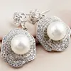 Destiny Jewellery fashion 925 silver jewelry gold plated elegant pearl earrings Crystal from Swarovski