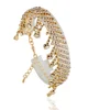 18K gold 925 silver Indian bride full shiny rhinestone bracelet for women party wedding B020