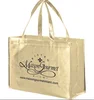 White gloss laminated tote shopping bag with rope handle