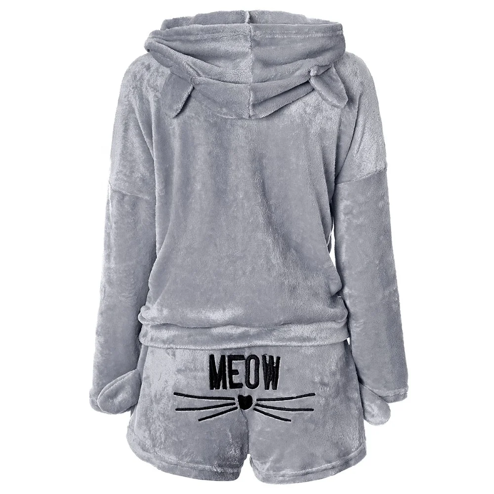 AIZESI New Women Fashion Solid Color Warm Winter Pajamas Set Two Piece Cute Cat Pajamas Hoodie Sleepwear Plus Size
AIZESI New Women Fashion Solid Color Warm Winter Pajamas Set Two Piece Cute Cat Pajamas Hoodie Sleepwear Plus Size
