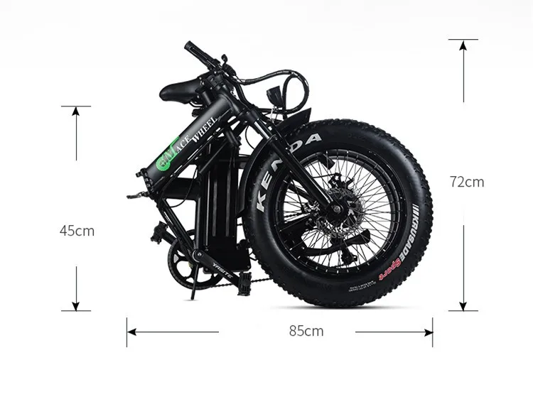 Discount 48v 15ah Lithium Battery 20" Fat Tyre Electric Bike 500w Foldable Electric Fat Bike Disc Brake Fat Ebike 6