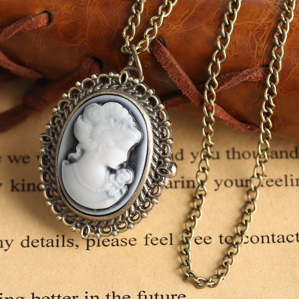 YISUYA Vintage Oval Pendant Pocket Watch Ladies Blue Rose Carving Quartz Clock Retro Women Necklace Mini Clock Watch Girl Boy (20)