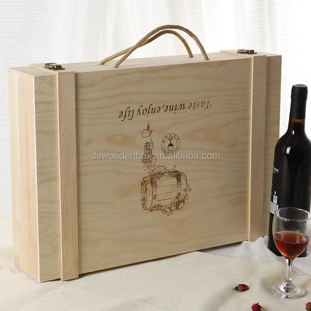 fashion and hot sell 6 bottle party gift wooden wine box hamper