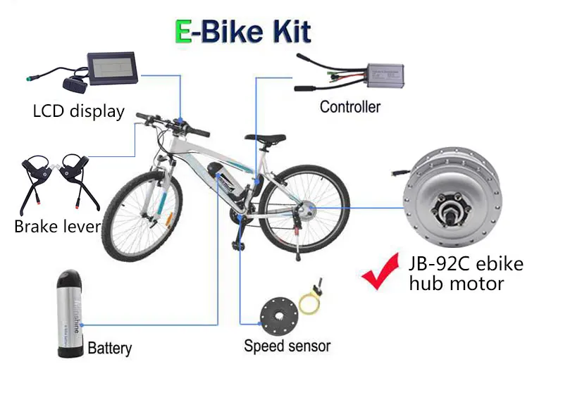 JB-92c 16 inch 250w normal electric bicycle rear hub motor kit