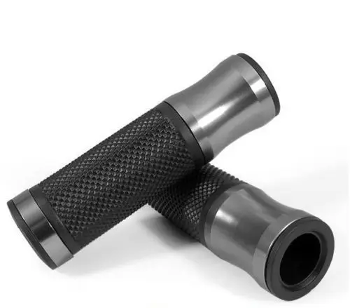 Universal Motorcycle 7/8" Handlebar Rubber Gel Hand Grips 7/8" 22mm Handle Grip for Suzuki Honda Kawasaki Yamaha Titanium Color