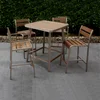 Clara All weather Garden Outdoor Plastic Wood square Bar Height Table and chair Aluminum pub patio Beach bar table and tools