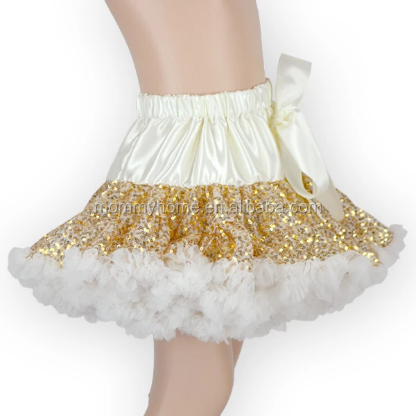 2016 new style golden sequin baby girls pettiskirts for party,ruffle kids tutu skirt M6032901