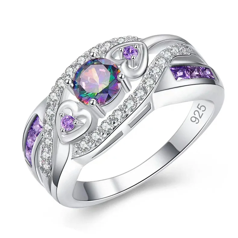 Fashion Women Wedding Jewelry Oval Heart Design Multicolor Purple White Silver Ring
Fashion Women Wedding Jewelry Oval Heart Design Multicolor Purple White Silver Ring