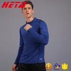 Custom high quality long sleeves seemless sports training shirts fitness gym T-shirts compression suits jogging wear