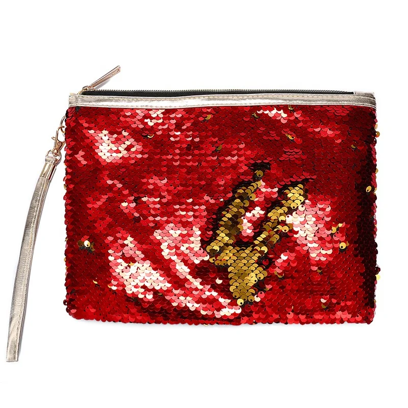 Wholesale Reversible Glitter Clutch Sequins Wristlet Handbag, Gold, red, blue, black, green, customized
Wholesale Reversible Glitter Clutch Sequins Wristlet Handbag, Gold, red, blue, black, green, customized