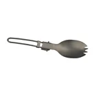 Outdoor camping picnic 2 in 1 portable foldable long handle titanium travel spork