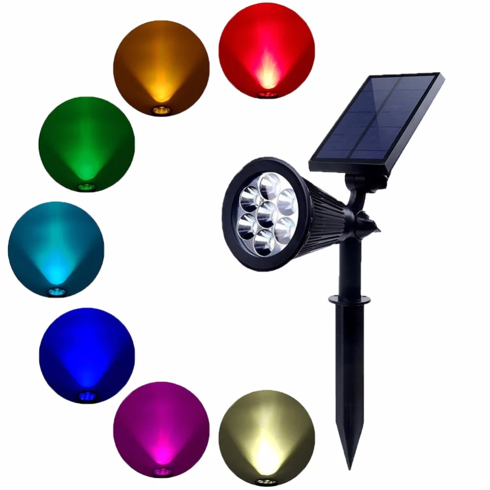 Asafee Solar Scheinwerfer Einstellbar Solar Powered Lampe 7 LED RGB In-Boden Licht Wasserdicht Landschaft Wand Licht Outdoor Garten Asafee Solar Scheinwerfer Einstellbar Solar Powered Lampe 7 LED RGB In-Boden Licht Wasserdicht Landschaft Wand Licht Outdoor Garten