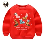 boots pattern red color kids girls lovely and cute slip-on hoodies clothing