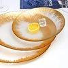 Hot sell gold rim clear glass dinner charger plates glass plate charger