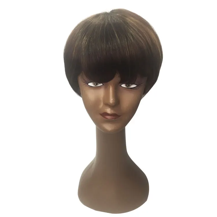 

Wholesale natural short brazilian human hair wig,Bob Lace Front Wigs with Bangs, #1b or as your choice