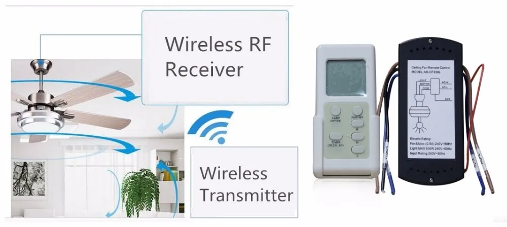 Rf Wireless Ceiling Fan Remote Control Switch With Timer