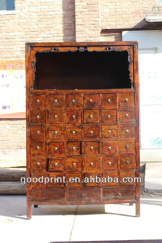 Hand Carved Chinese Antique Wood Medicine Cabinet Cupboard RARE!9.jpg