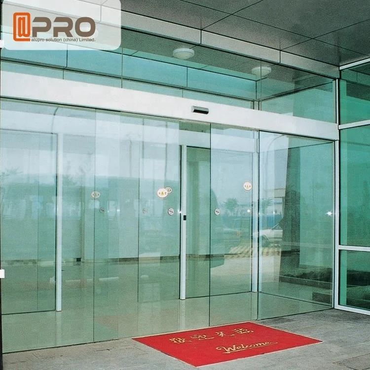 Apartment Door And Hotel Frame Less Glass Entrance Auto Sliding