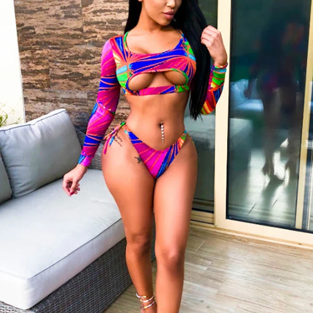 2021 High Cut Swimsuit For Swimwear Long Sleeve Bikini Push Up Swimwear Plus Size, As the picture
2021 High Cut Swimsuit For Swimwear Long Sleeve Bikini Push Up Swimwear Plus Size, As the picture