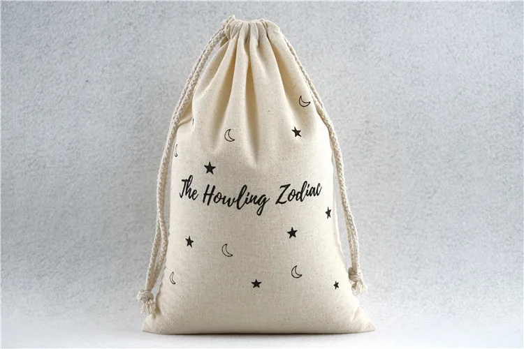 calico high quality cotton drawstring muslin bags
