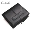 Fashion Genuine Leather Small Couple Wallet with Zipper Coin Pocket