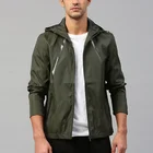 Shiny ribbon hooded tactical soft shell jacket men's mesh lining jackets & coats
