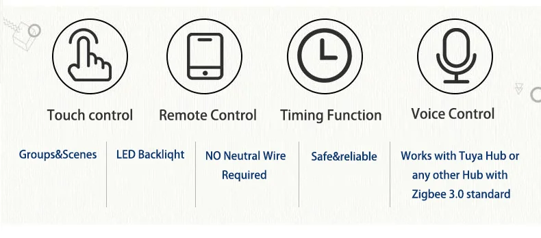 ZigBee Smart Lighting Control Switch With NO Neutral , In-Wall, On/Off - ANKUX.COM