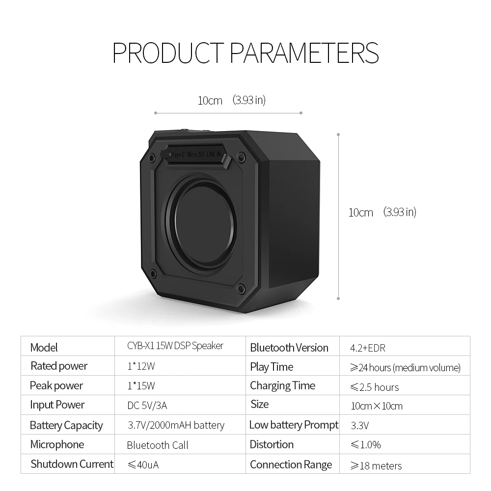 IPX7 Waterproof Bluetooth Speaker Portable Wireless TWS Bluetooth V4.2 Stereo Super Bass Speaker with TF Card - ANKUX.COM