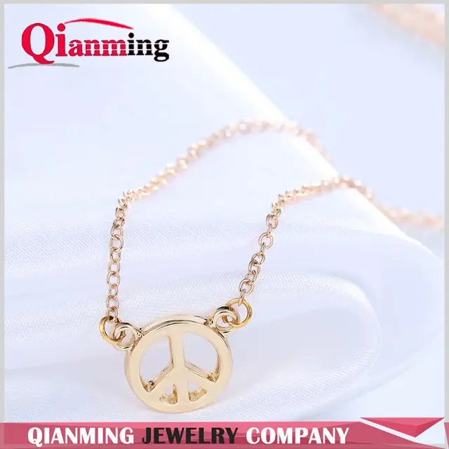 gold silver peace sign necklace peace necklaces pendants for