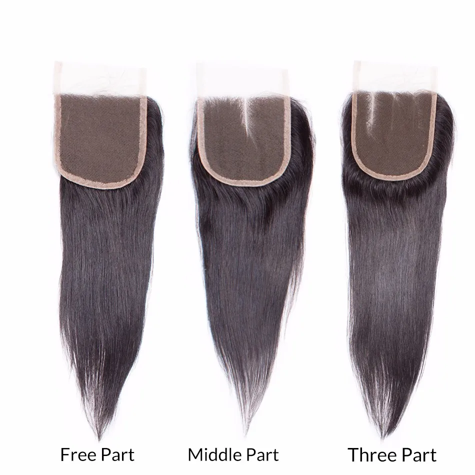 7A Malaysian virgin hair lace closure straight human hair closure free middle 3 prat straight closure Li&queen hair products
