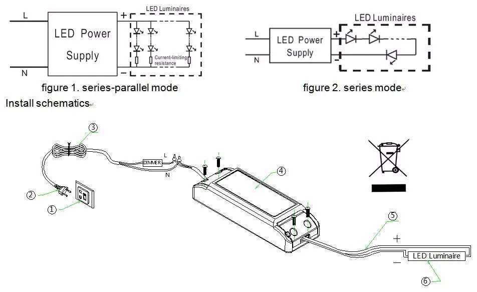 Как правильно подключить светодиодный драйвер TUV CE CCC SAA 9 W 700mA Dimmable טריאק הוביל נהג לאור הוביל למטה-החלפת ספק כוח-