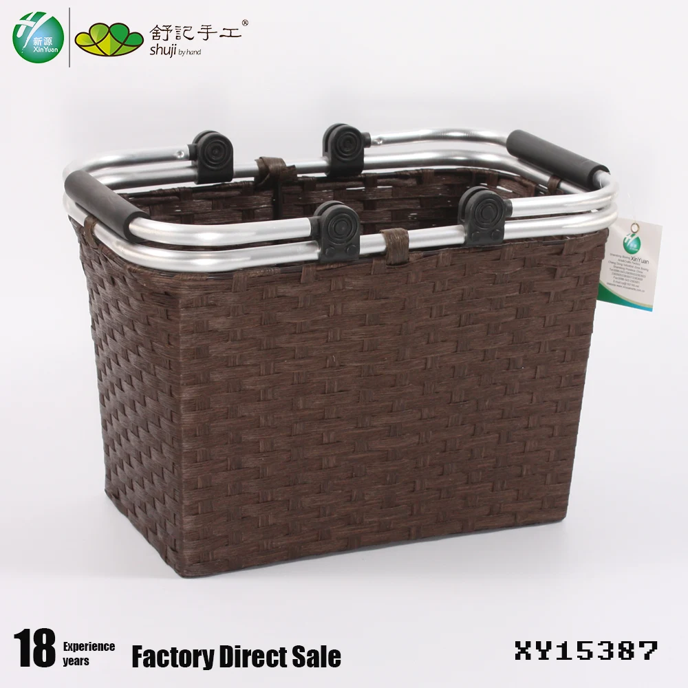 picnic basket with lining aluminum alloy handle paper woven g