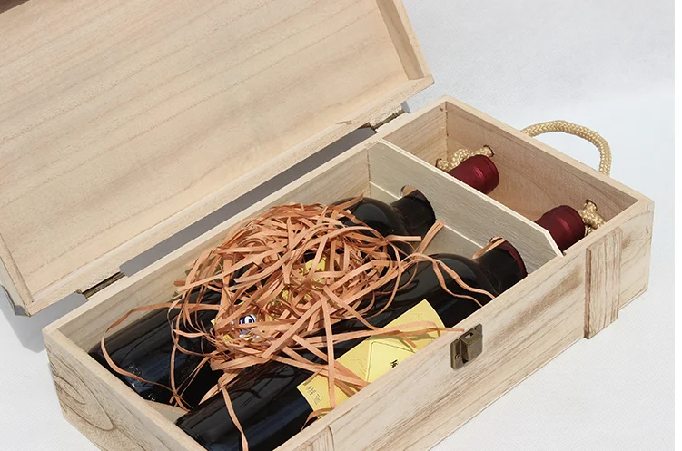 wooden wine single bottle gift box for sale